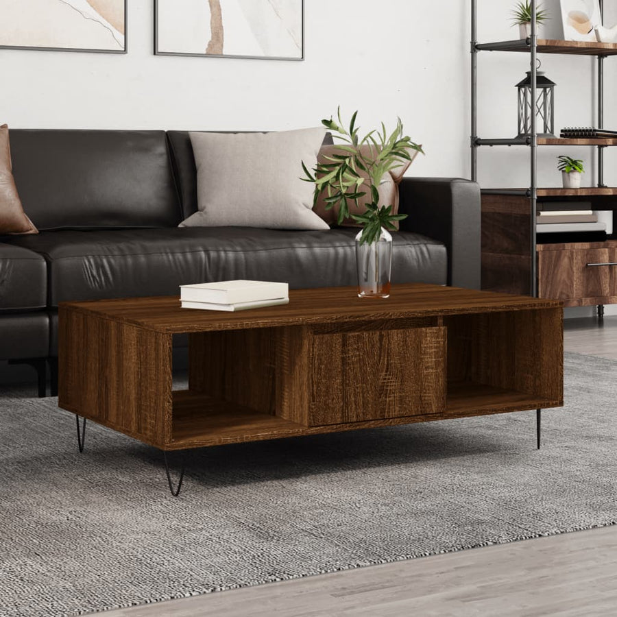 Salontafel 04X60X35 Cm Bewerkt Hout Bruineiken