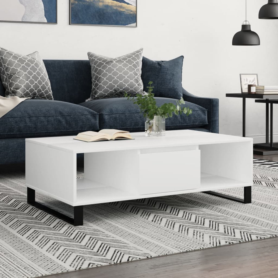 Salontafel 04X60X35 Cm Bewerkt Hout Wit