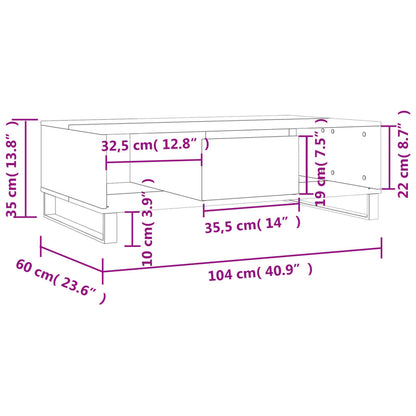 Salontafel 04X60X35 Cm Bewerkt Hout Kleurig Sonoma eiken
