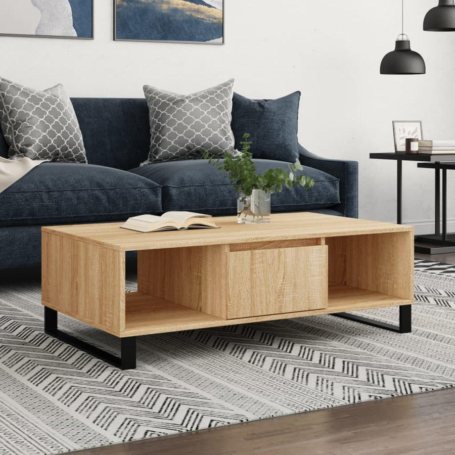 Salontafel 04X60X35 Cm Bewerkt Hout Kleurig Sonoma eiken