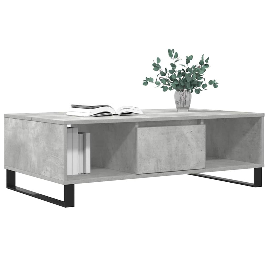 Salontafel 104x60x35 cm bewerkt hout betongrijs
