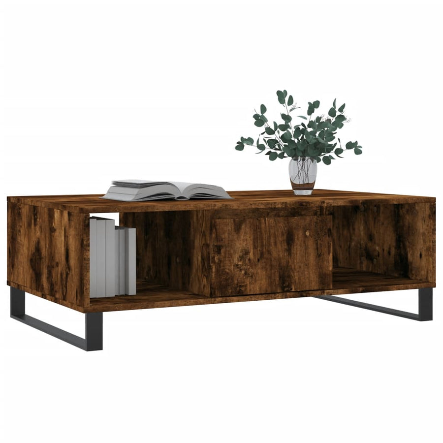 Salontafel 04X60X35 Cm Bewerkt Hout Kleurig Gerookt eiken
