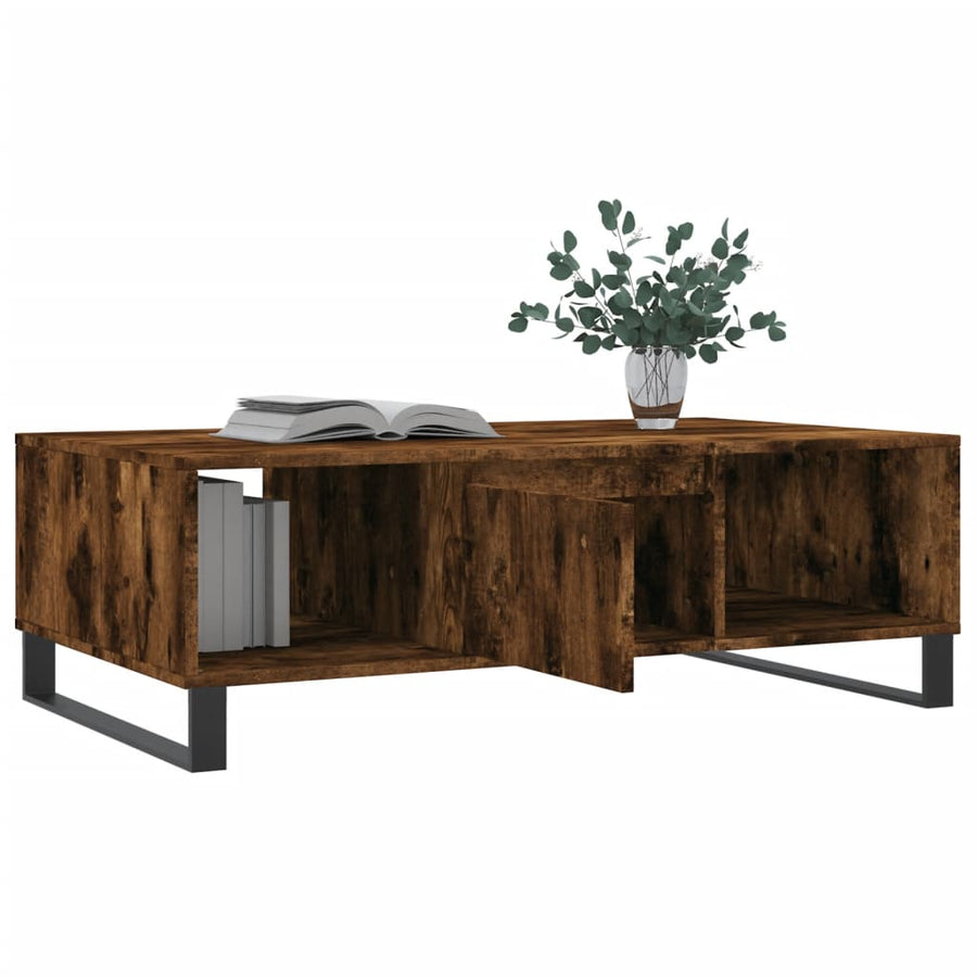 Salontafel 04X60X35 Cm Bewerkt Hout Kleurig Gerookt eiken