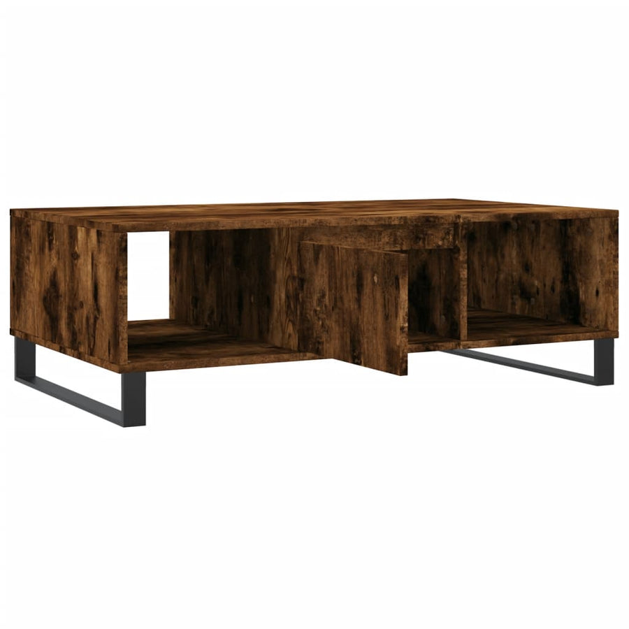 Salontafel 04X60X35 Cm Bewerkt Hout Kleurig Gerookt eiken