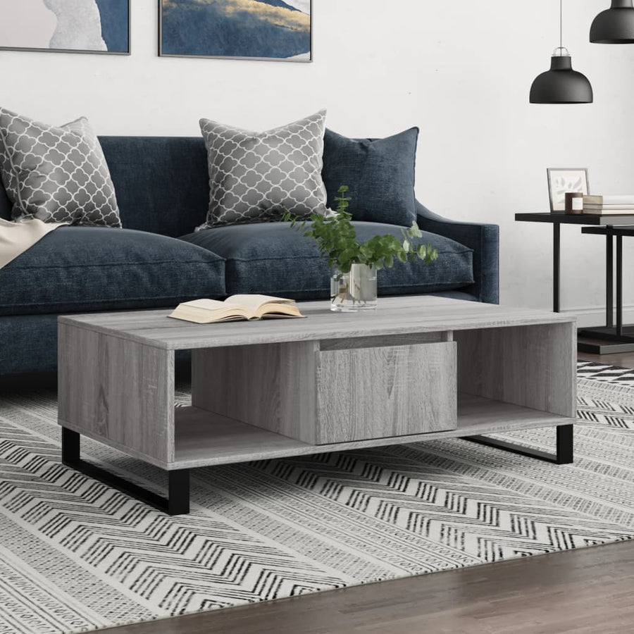 Salontafel 04X60X35 Cm Bewerkt Hout Grijs sonoma