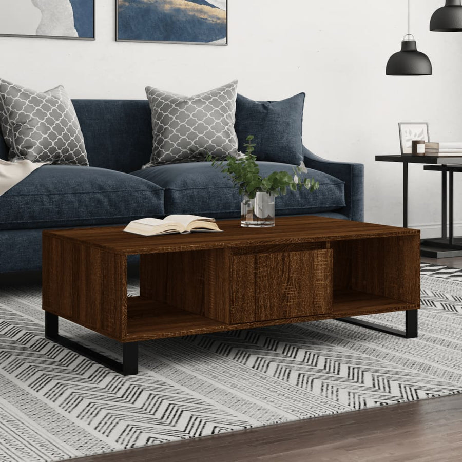 Salontafel 04X60X35 Cm Bewerkt Hout Bruineiken