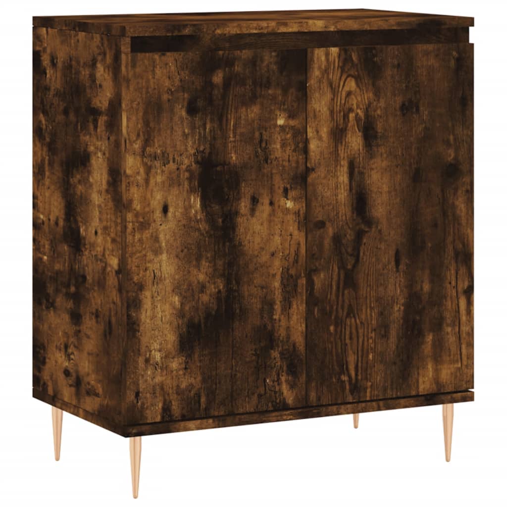Dressoir 60X35X70 Cm Bewerkt Hout Gerookt Eikenkleurig