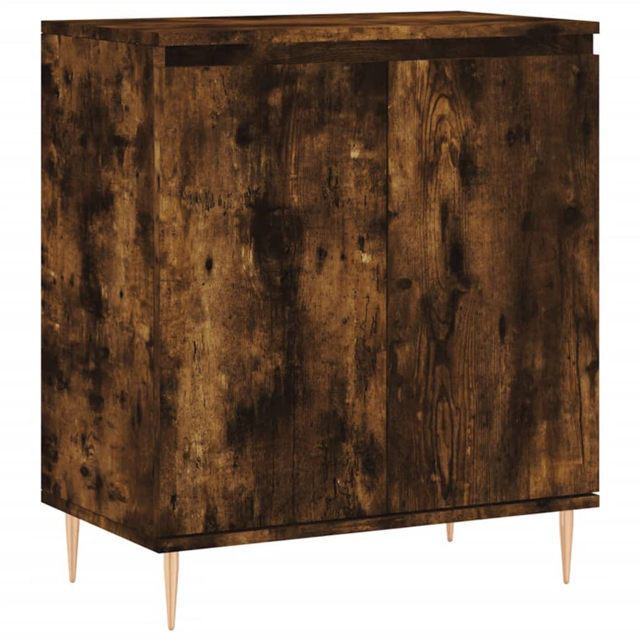 Dressoir 60X35X70 Cm Bewerkt Hout Gerookt Eikenkleurig