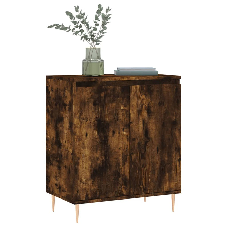 Dressoir 60X35X70 Cm Bewerkt Hout Gerookt Eikenkleurig
