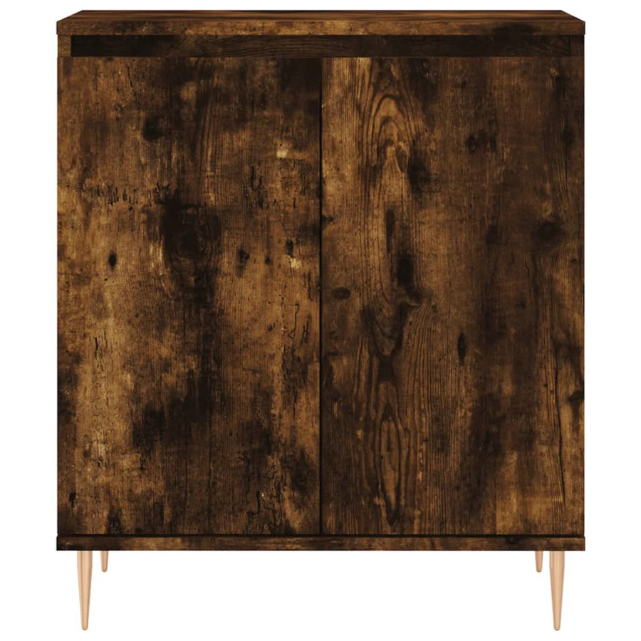 Dressoir 60X35X70 Cm Bewerkt Hout Gerookt Eikenkleurig