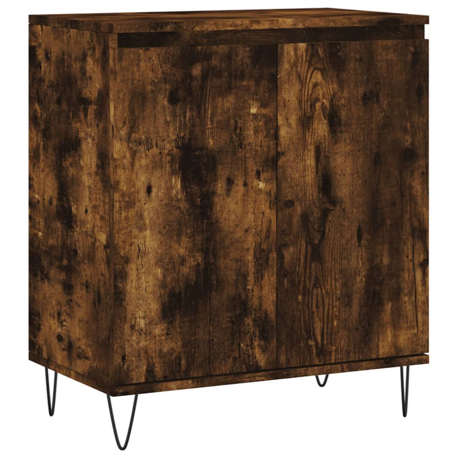 Dressoir 60X35X70 Cm Bewerkt Hout Gerookt Eikenkleurig