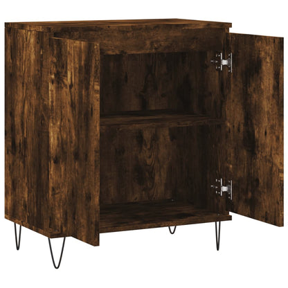 Dressoir 60X35X70 Cm Bewerkt Hout Gerookt Eikenkleurig