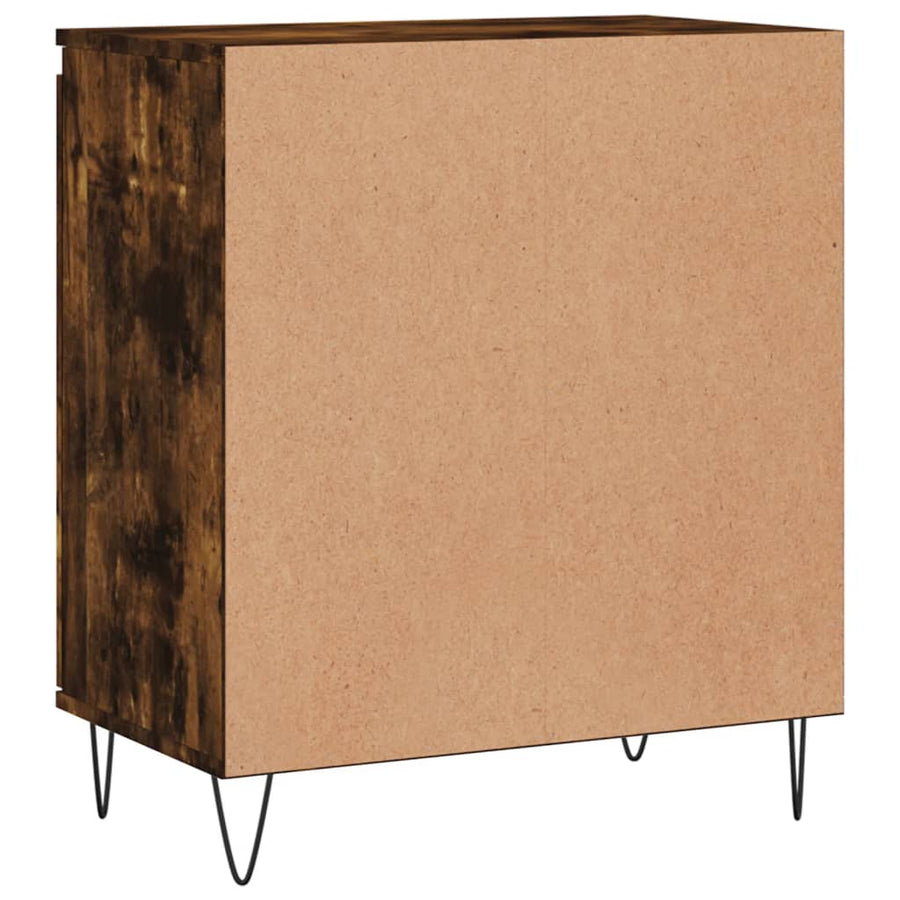 Dressoir 60X35X70 Cm Bewerkt Hout Gerookt Eikenkleurig