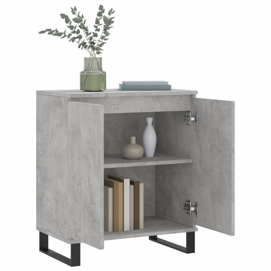 Dressoir 60X35X70 Cm Bewerkt Hout Betongrijs