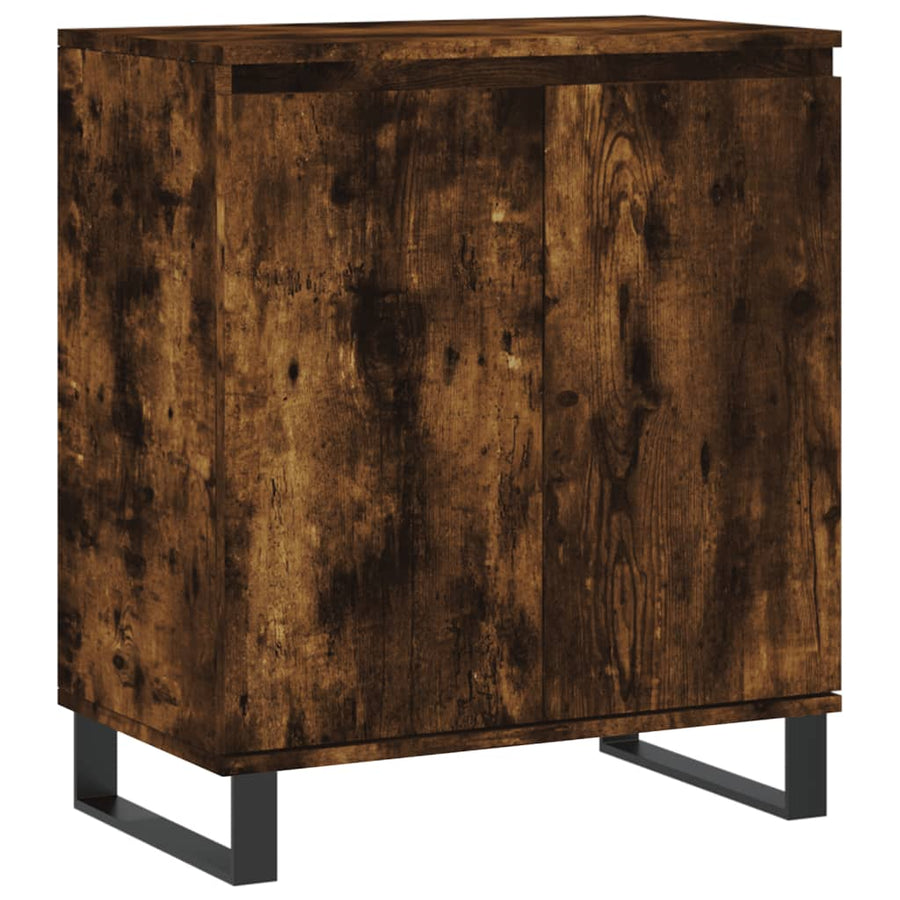 Dressoir 60X35X70 Cm Bewerkt Hout Gerookt Eikenkleurig