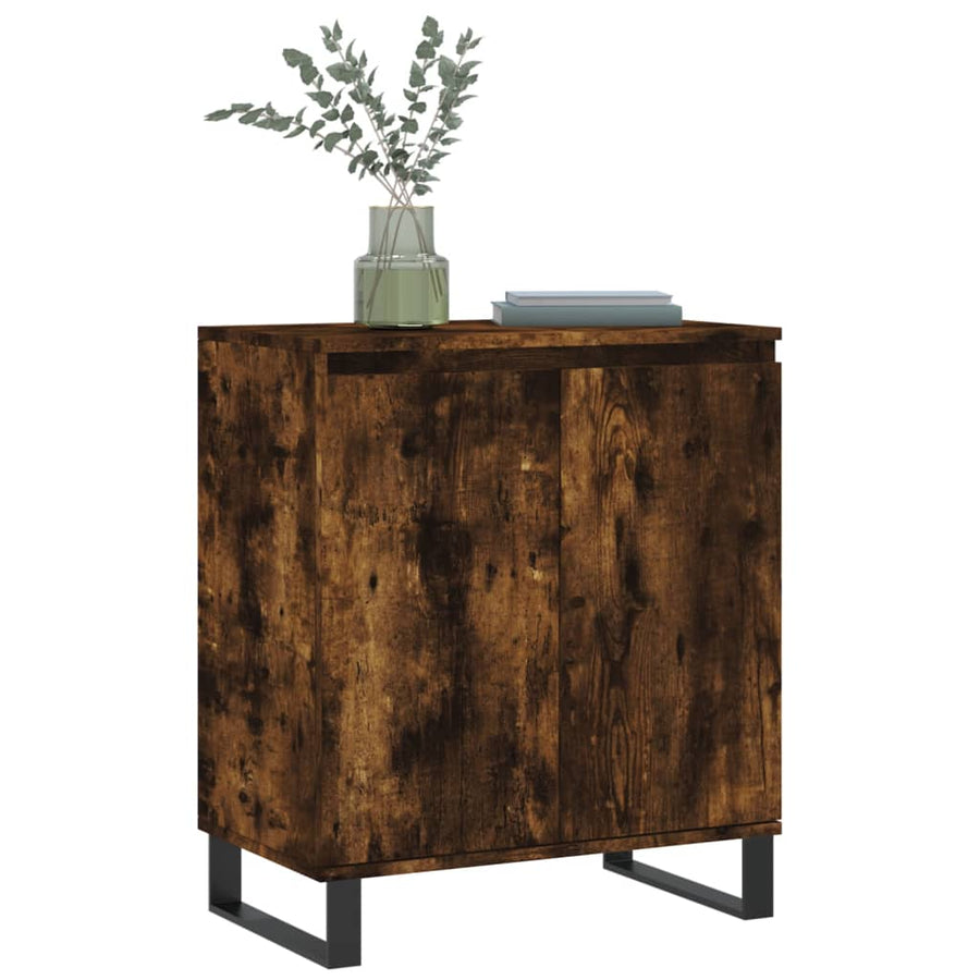 Dressoir 60X35X70 Cm Bewerkt Hout Gerookt Eikenkleurig
