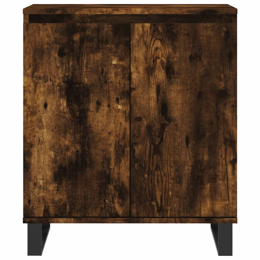 Dressoir 60X35X70 Cm Bewerkt Hout Gerookt Eikenkleurig