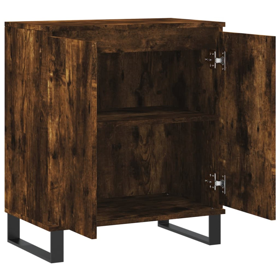 Dressoir 60X35X70 Cm Bewerkt Hout Gerookt Eikenkleurig