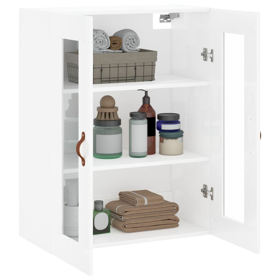 Wandkast 69,5X34X90 Cm Hoogglans Wit