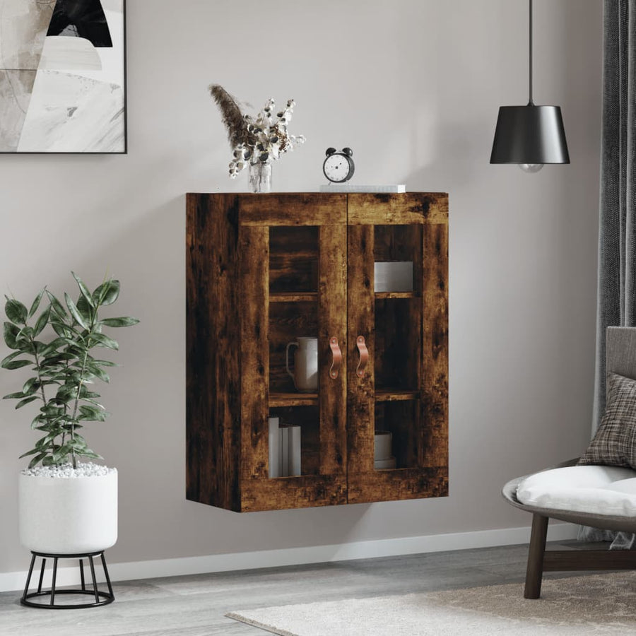 Wandkast 69,5X34X90 Cm Gerookt Eikenkleurig