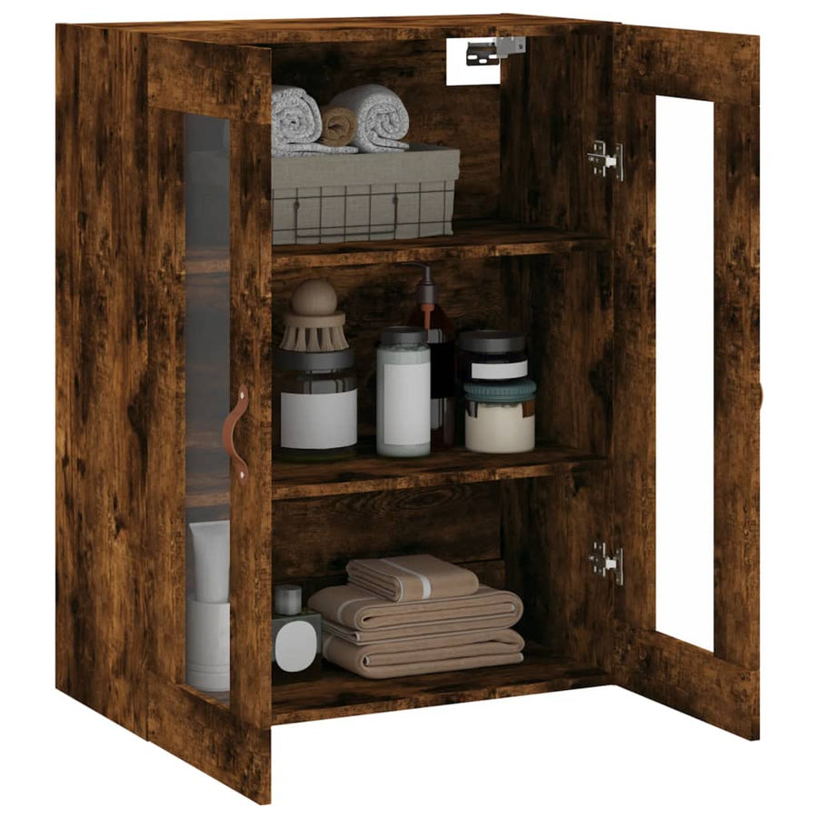 Wandkast 69,5X34X90 Cm Gerookt Eikenkleurig
