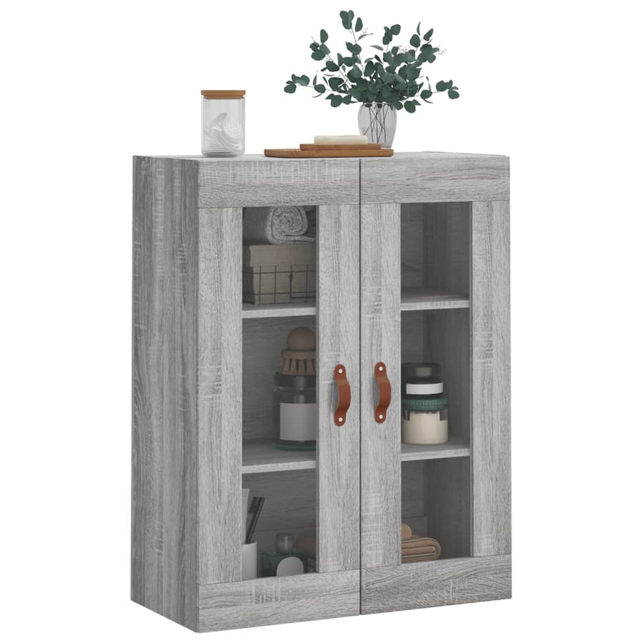 Wandkast 69,5X34X90 Cm Grijs Sonoma Eikenkleurig