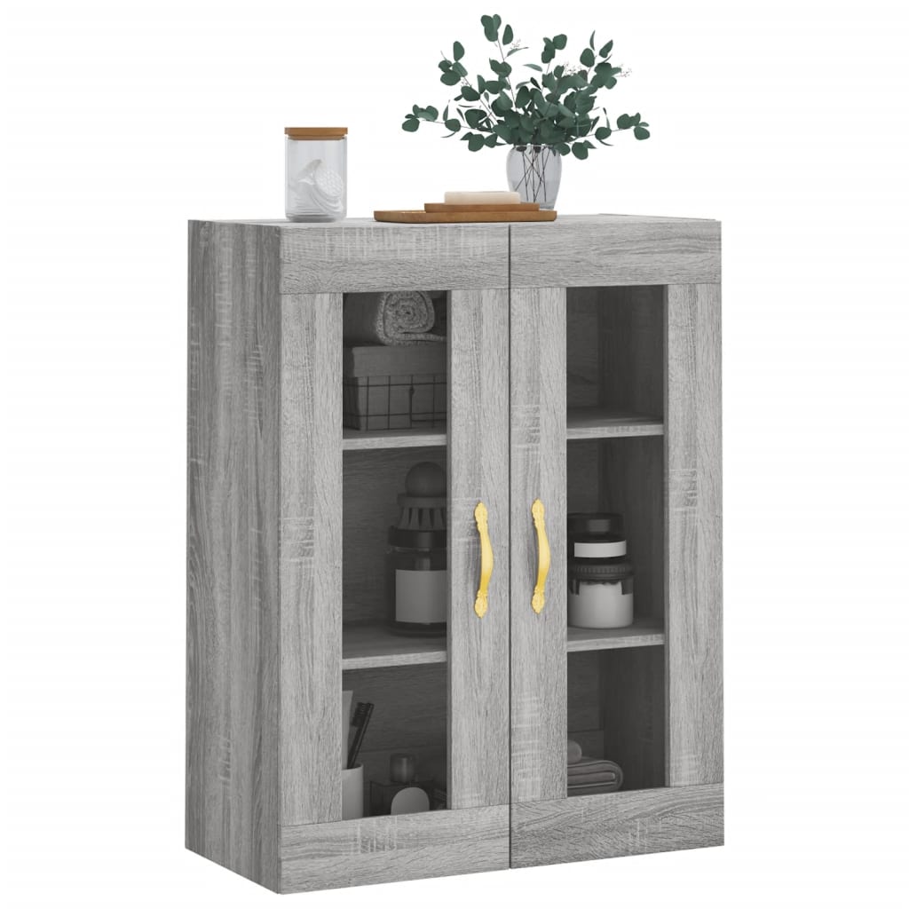 Wandkast 69,5X34X90 Cm Grijs Sonoma Eikenkleurig