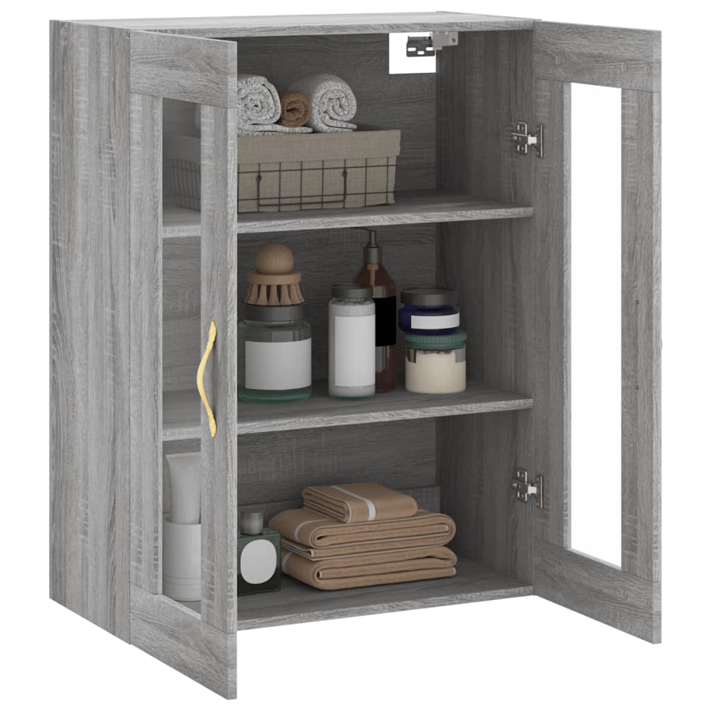 Wandkast 69,5X34X90 Cm Grijs Sonoma Eikenkleurig
