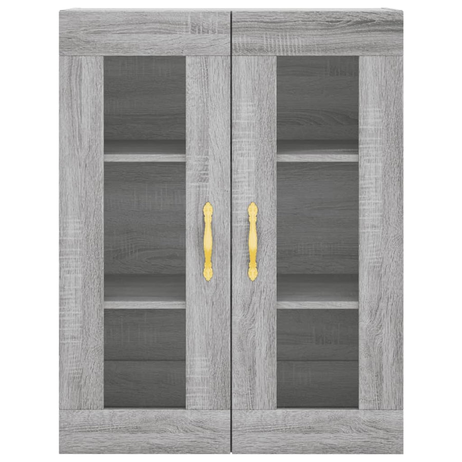 Wandkast 69,5X34X90 Cm Grijs Sonoma Eikenkleurig