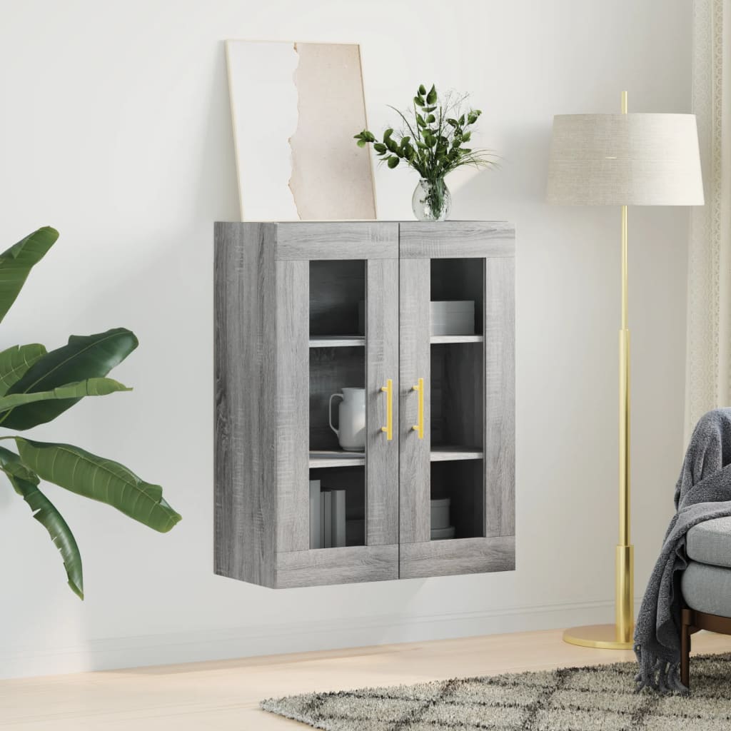Hangkast 69,5X34X90 Cm Grijs Sonoma Eikenkleurig