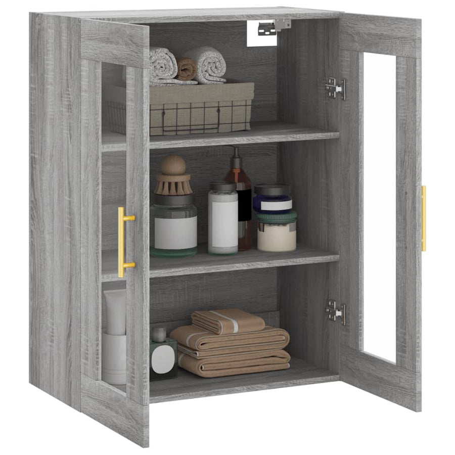 Hangkast 69,5X34X90 Cm Grijs Sonoma Eikenkleurig