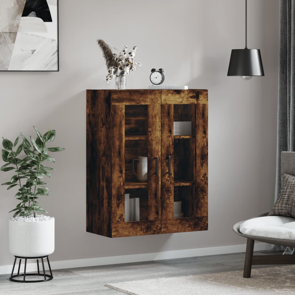 Wandkast 69,5X34X90 Cm Kleurig Gerookt eiken