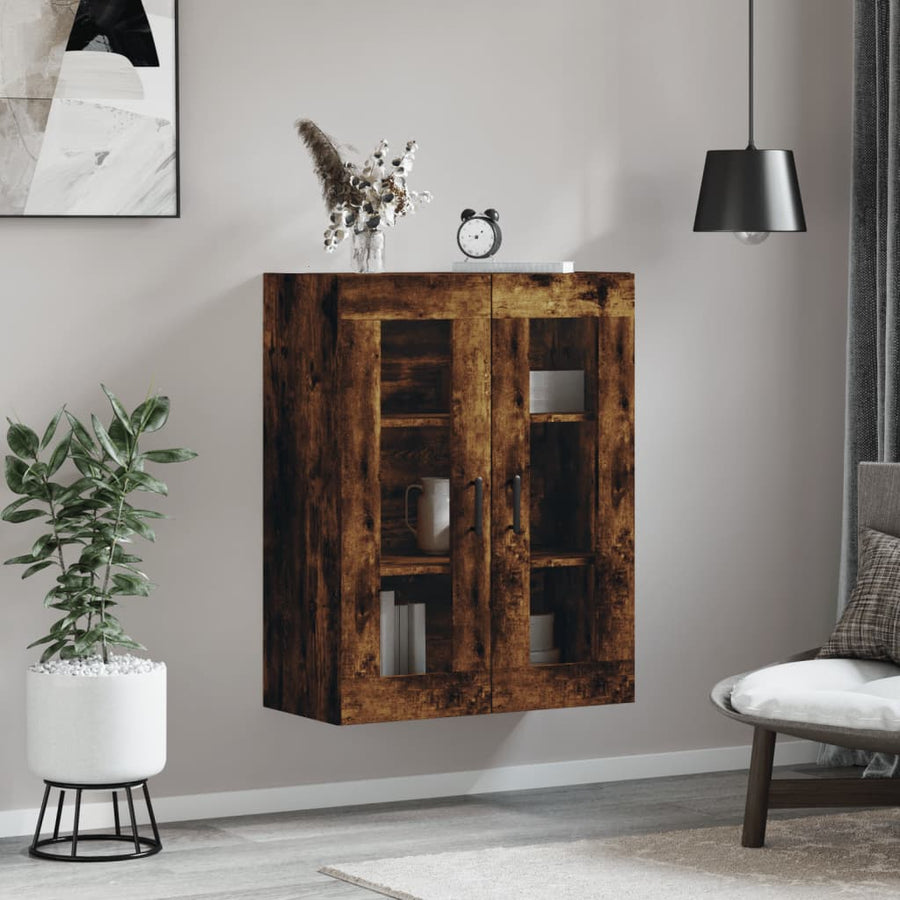 Wandkast 69,5X34X90 Cm Kleurig Gerookt eiken