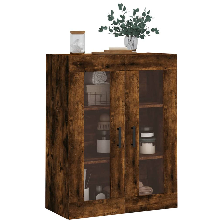 Wandkast 69,5X34X90 Cm Kleurig Gerookt eiken