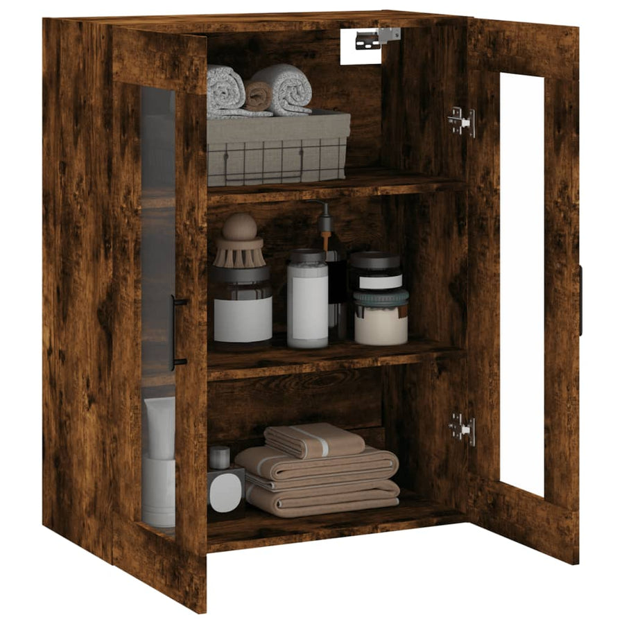 Wandkast 69,5X34X90 Cm Kleurig Gerookt eiken
