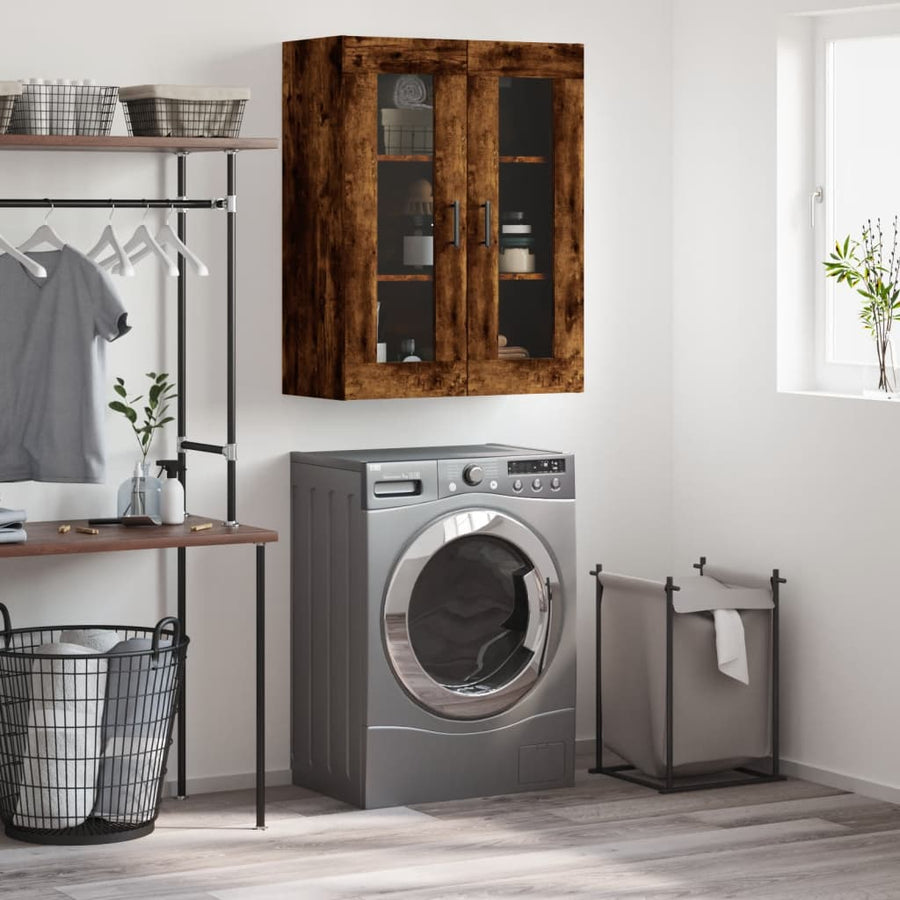 Wandkast 69,5X34X90 Cm Kleurig Gerookt eiken
