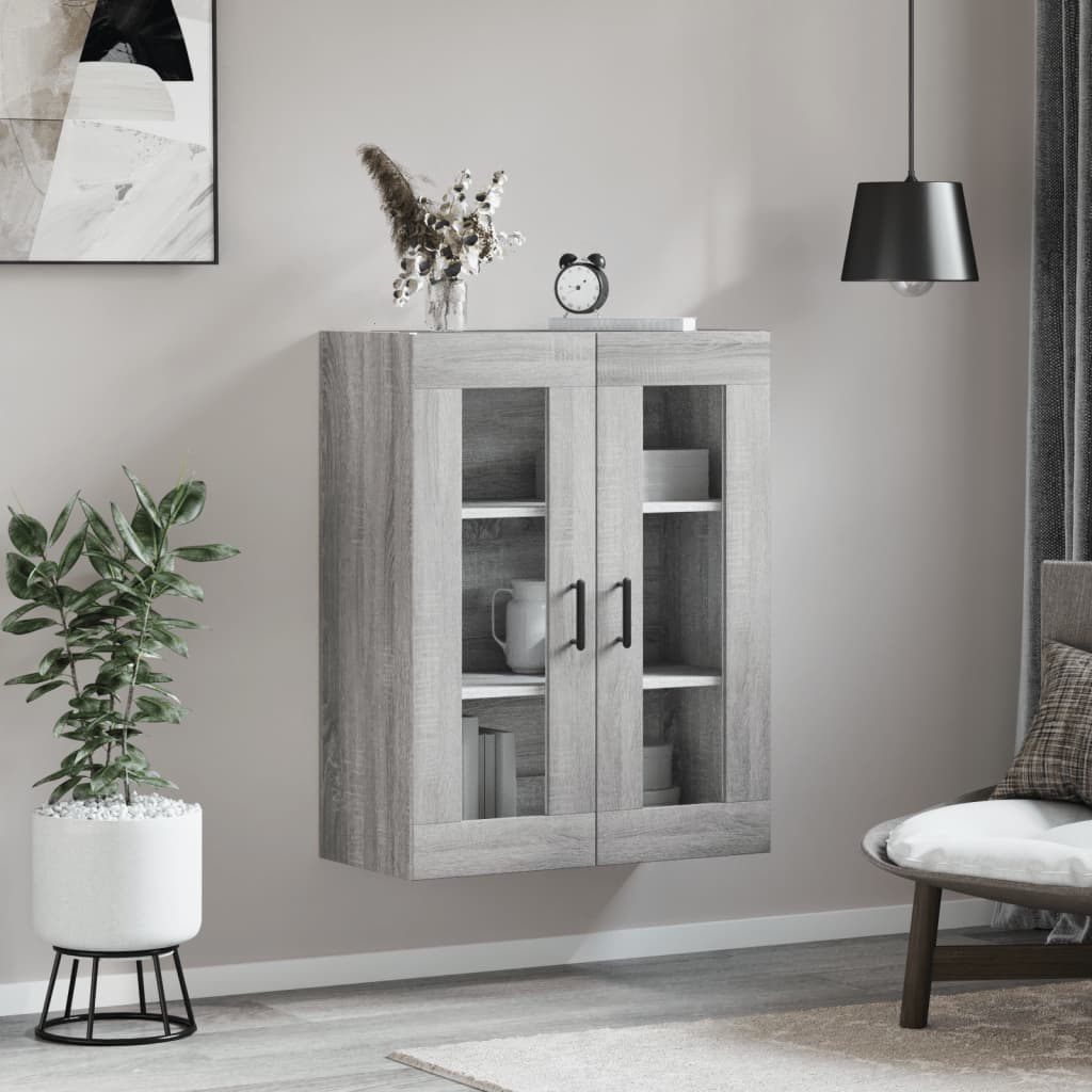 Wandkast 69,5X34X90 Cm Grijs Sonoma Eikenkleurig