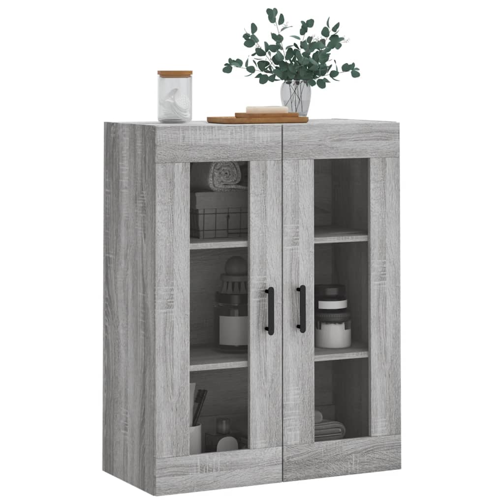 Wandkast 69,5X34X90 Cm Grijs Sonoma Eikenkleurig