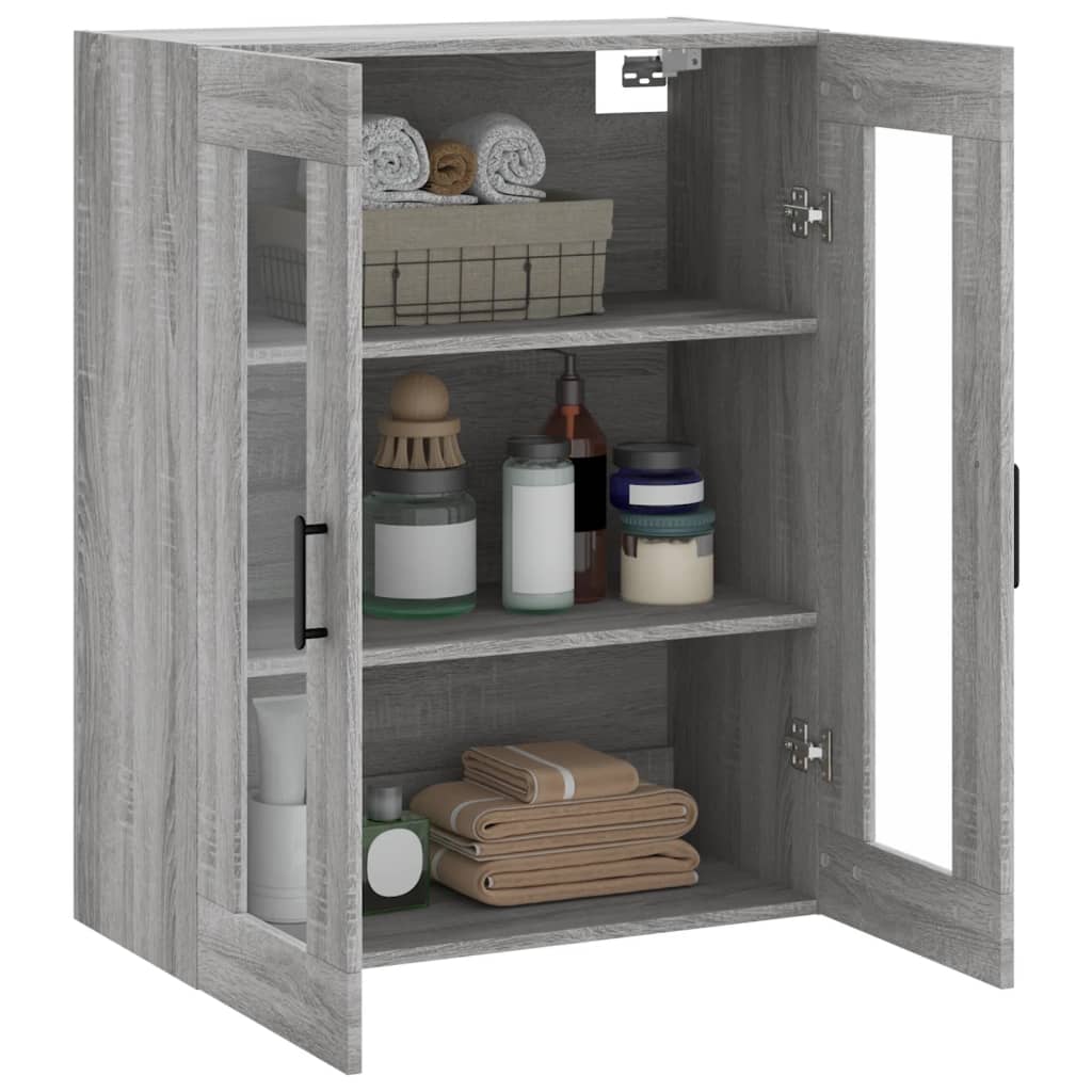 Wandkast 69,5X34X90 Cm Grijs Sonoma Eikenkleurig