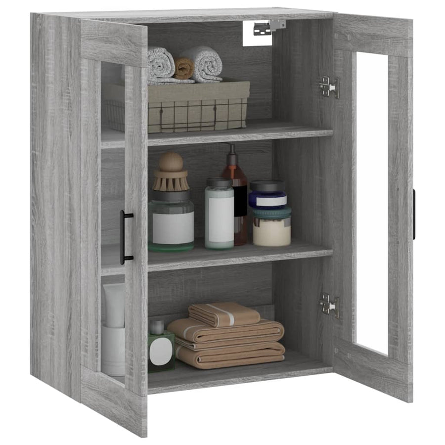 Wandkast 69,5X34X90 Cm Grijs Sonoma Eikenkleurig