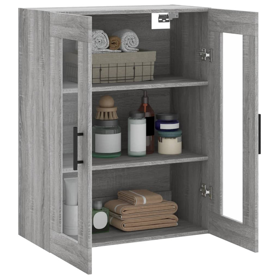 Hangkast 69,5X34X90 Cm Grijs Sonoma Eikenkleurig