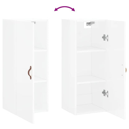 Hangkast 34,5X34X90 Cm Hoogglans Wit