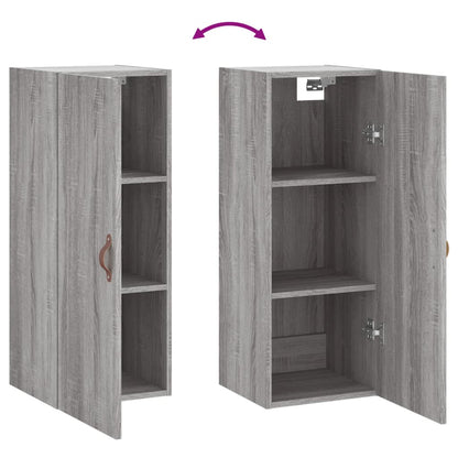 Hangkast 34,5X34X90 Cm Grijs Sonoma Eikenkleurig