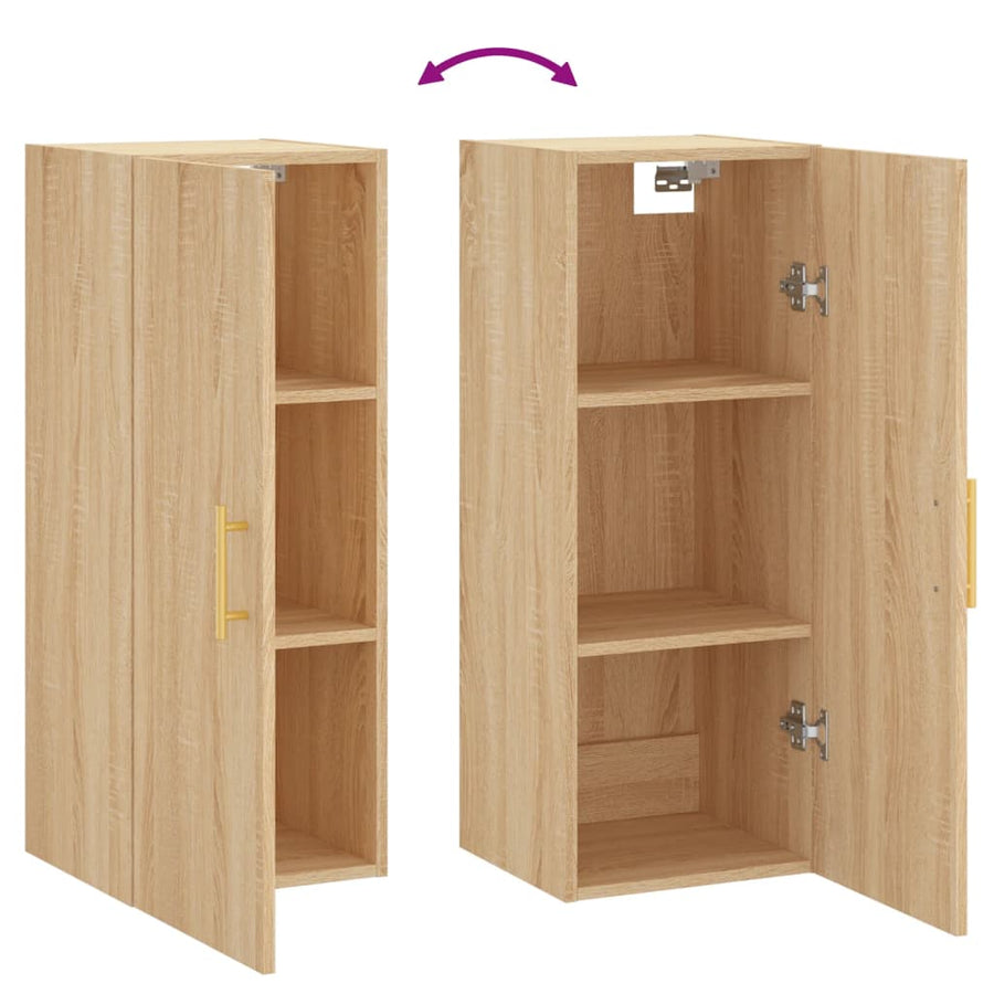 Hangkast 34,5X34X90 Cm Kleurig Sonoma eiken