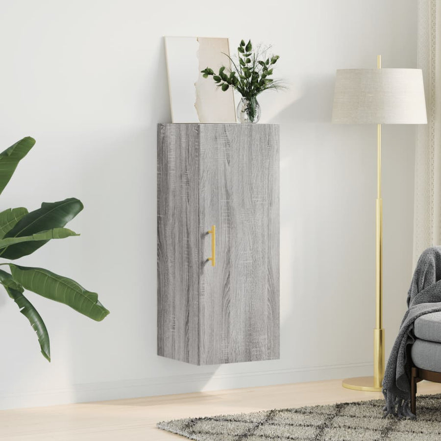 Hangkast 34,5X34X90 Cm Grijs Sonoma Eikenkleurig