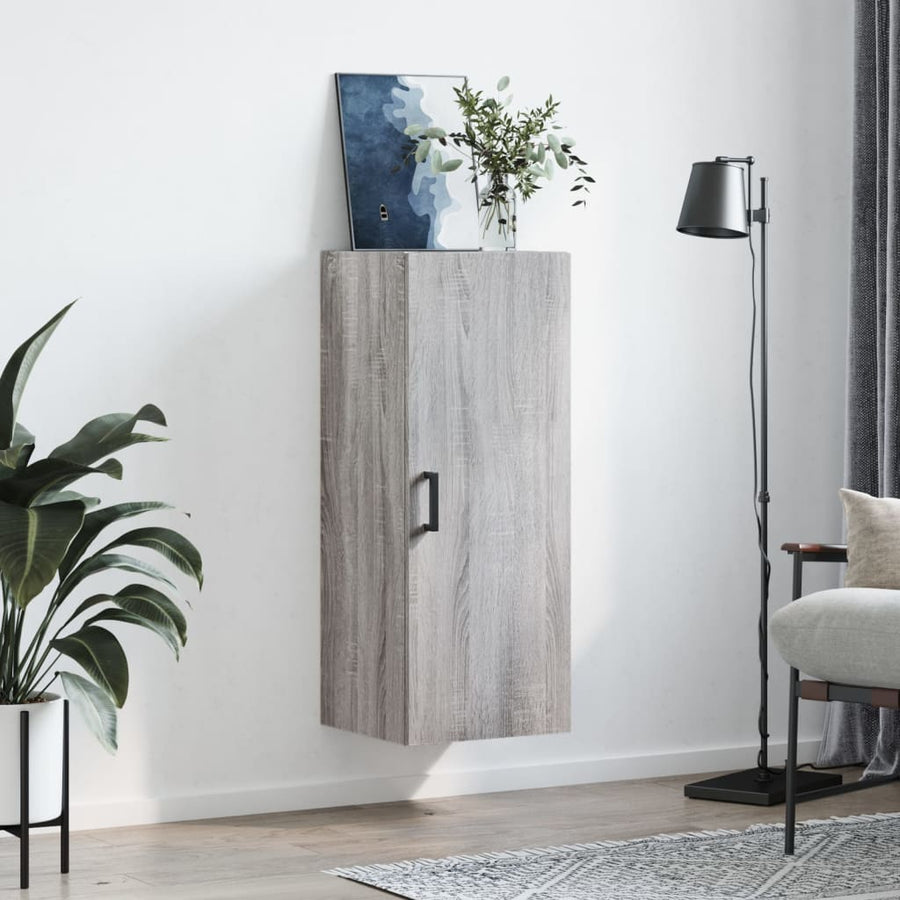 Hangkast 34,5X34X90 Cm Grijs Sonoma Eikenkleurig