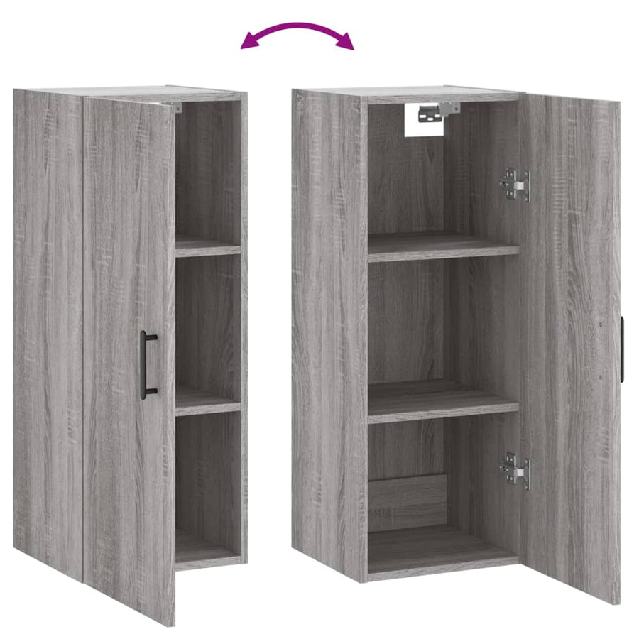 Hangkast 34,5X34X90 Cm Grijs Sonoma Eikenkleurig