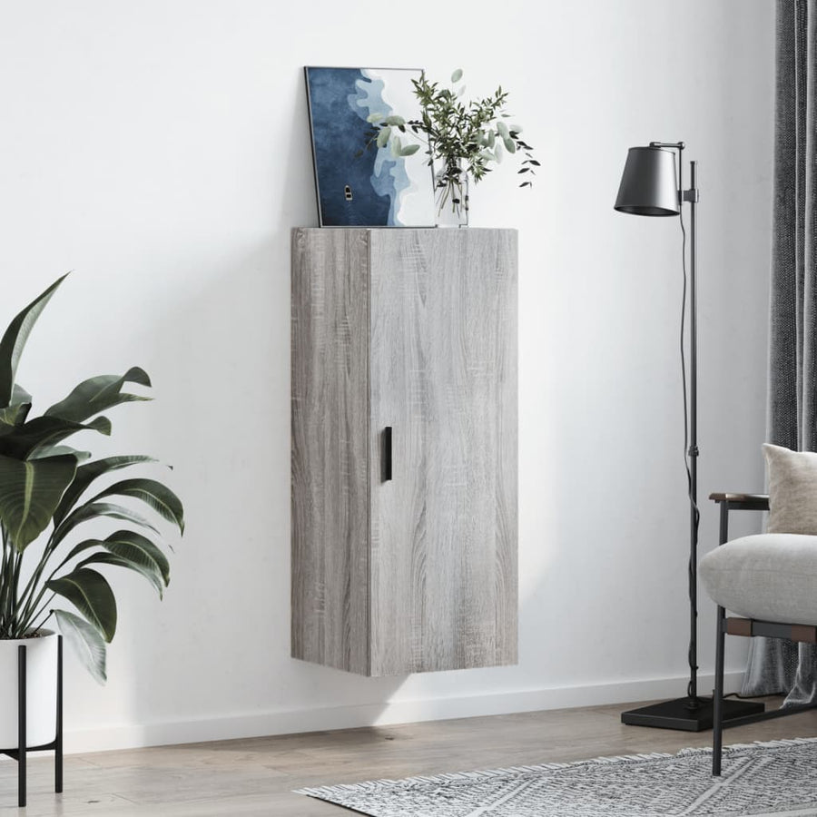 Hangkast 34,5X34X90 Cm Grijs Sonoma Eikenkleurig