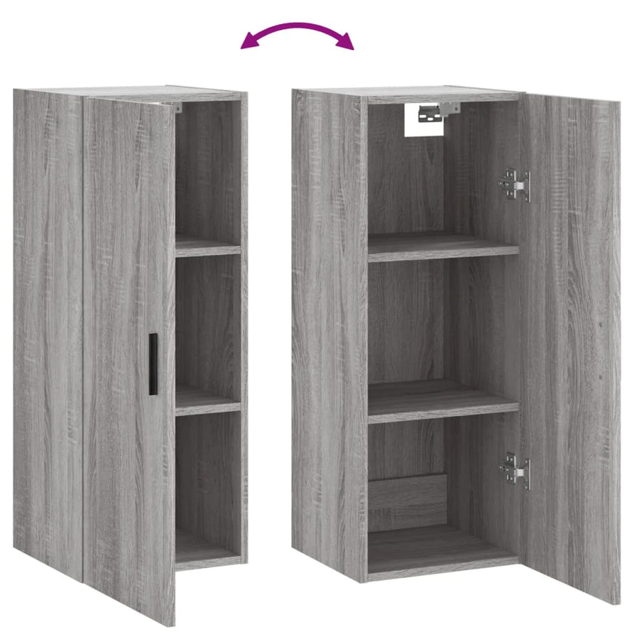 Hangkast 34,5X34X90 Cm Grijs Sonoma Eikenkleurig