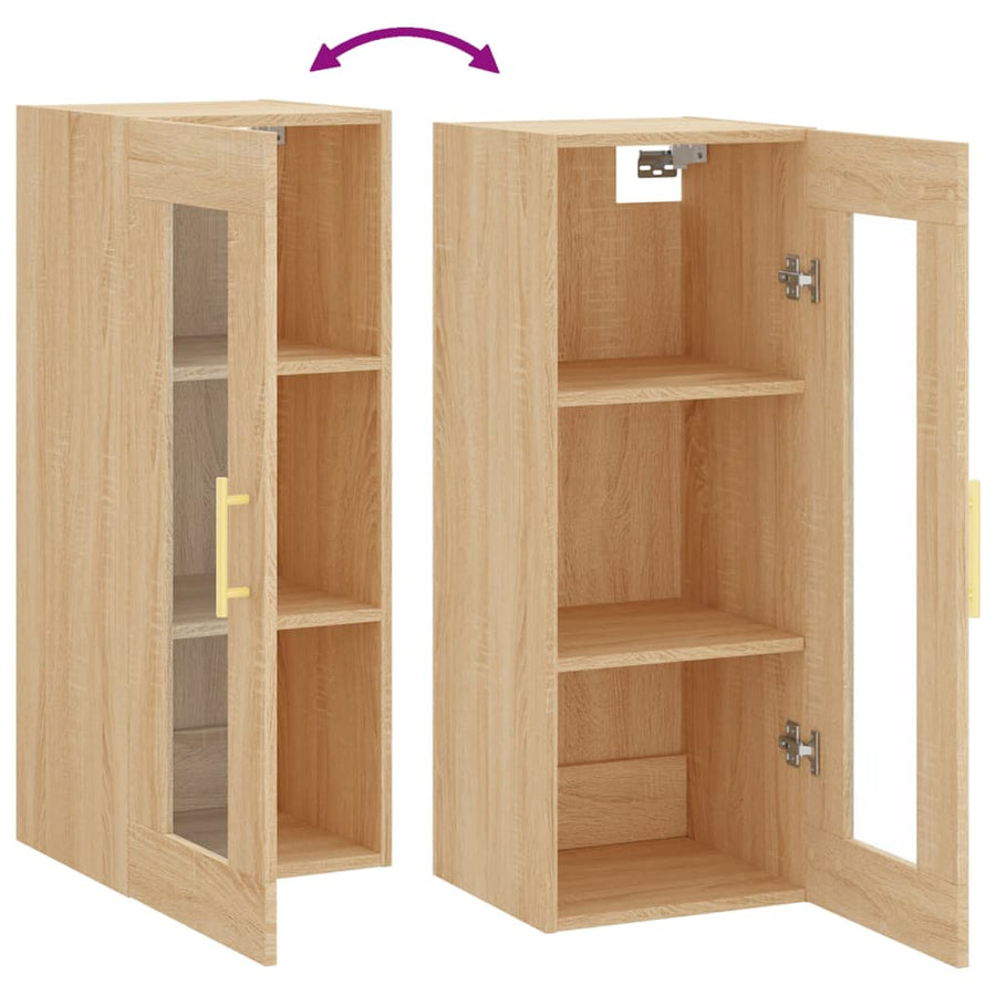 Hangkast 34,5X34X90 Cm Kleurig Sonoma eiken
